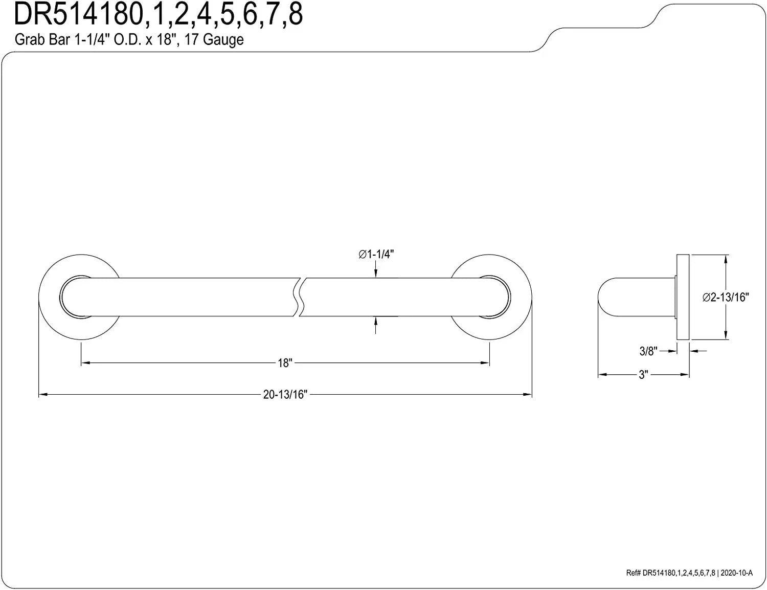 Kingston Brass DR514186 Meridian 18-Inch Decorative ADA Grab Bar, Polished Nickel