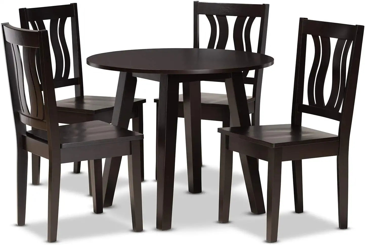Baxton Studio Anesa Modern and Contemporary Transitional Dark Brown Finished Wood 5-Piece Dining Set