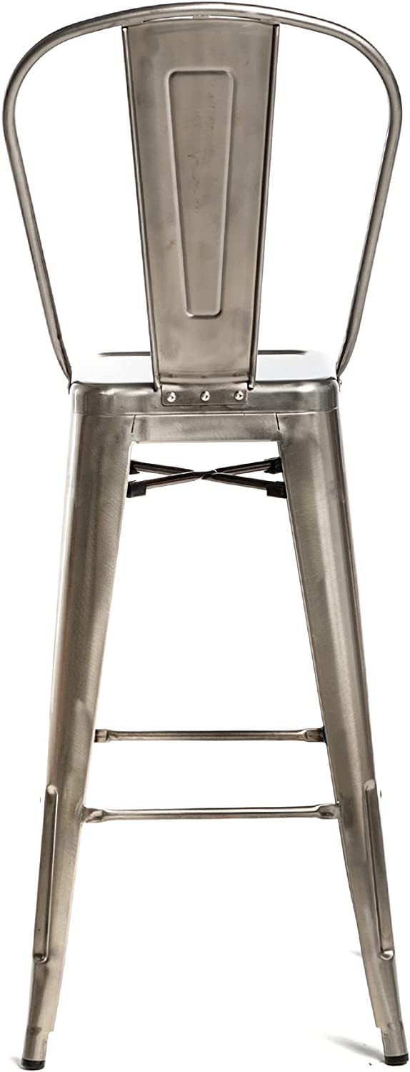 Commercial Seating Products Oscar Bar Stool Chairs, Gun Metal