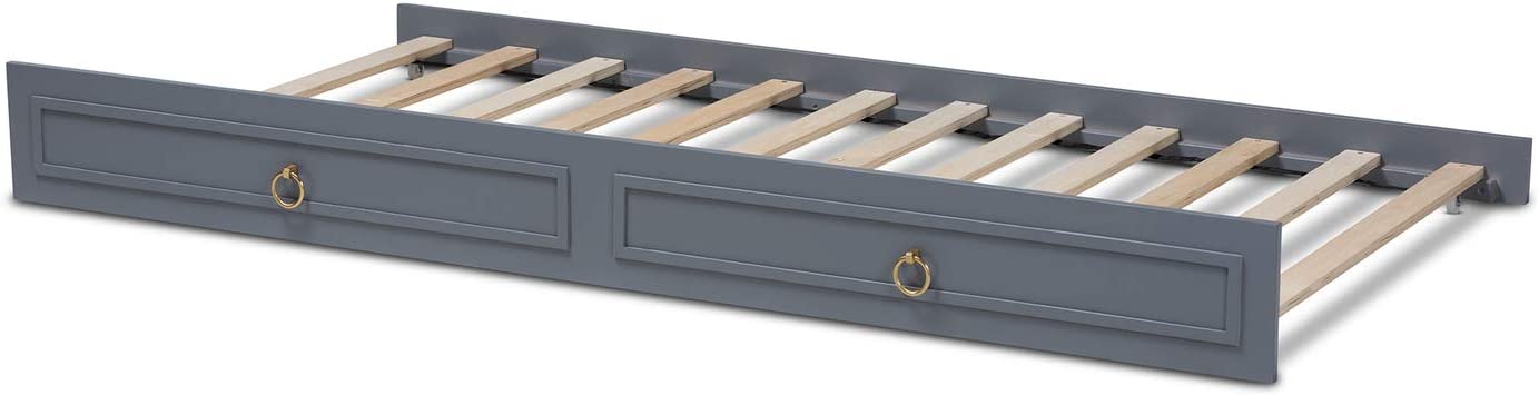 Baxton Studio Mariana Classic and Traditional Grey Finished Wood Twin Size Trundle