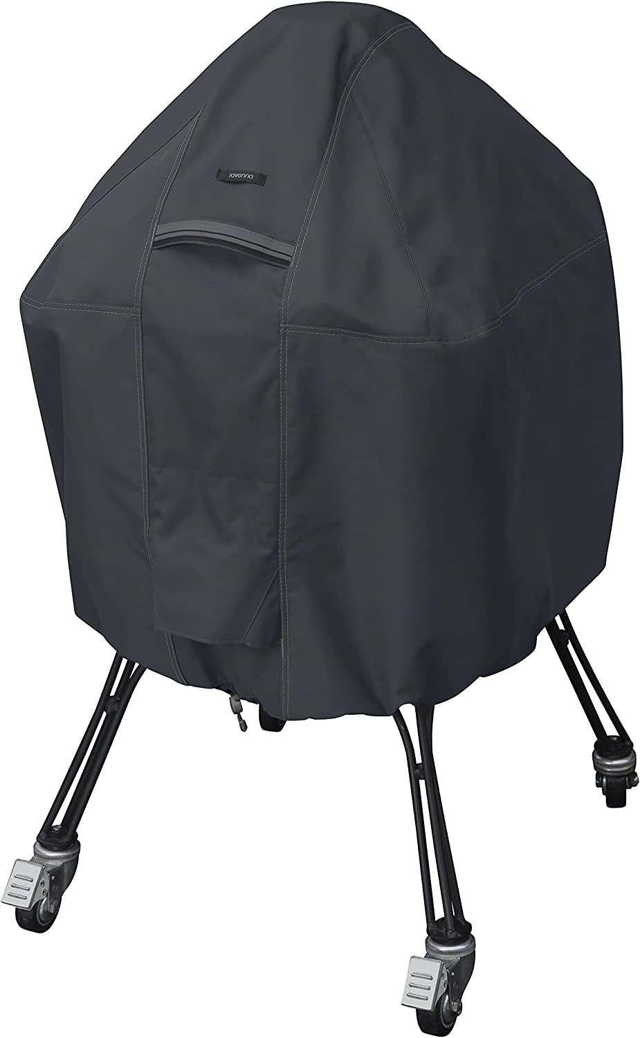 Classic Accessories Ravenna Water-Resistant 22 Inch Kamado Ceramic BBQ Grill Cover, Black