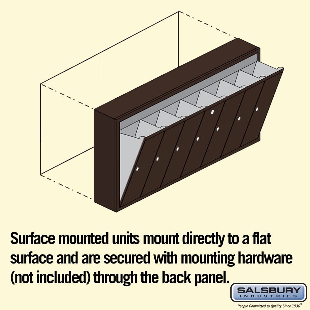 Salsbury Industries 3507ZSU Surface Mounted Vertical Mailbox with USPS Access and 7 Doors, Bronze