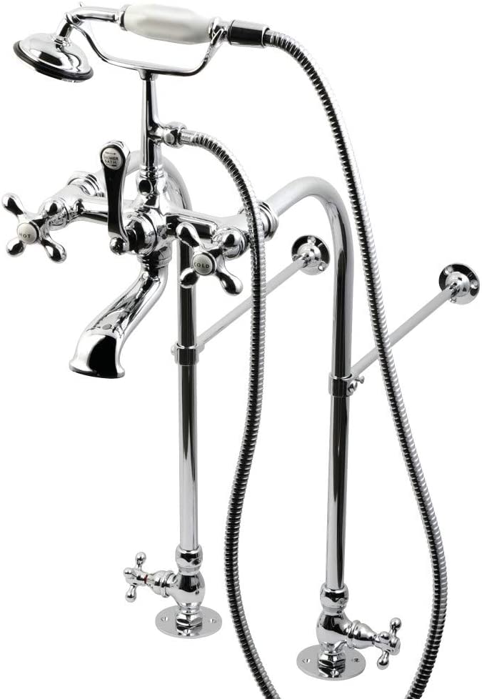 Kingston Brass CC58T451MX Vintage Clawfoot Tub Faucet Package, Polished Chrome