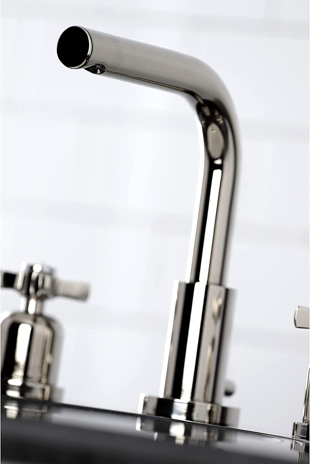 Kingston Brass FSC8959ZX Millennium Widespread Bathroom Faucet, 5-3/8 Inch in Spout Reach, Polished Nickel