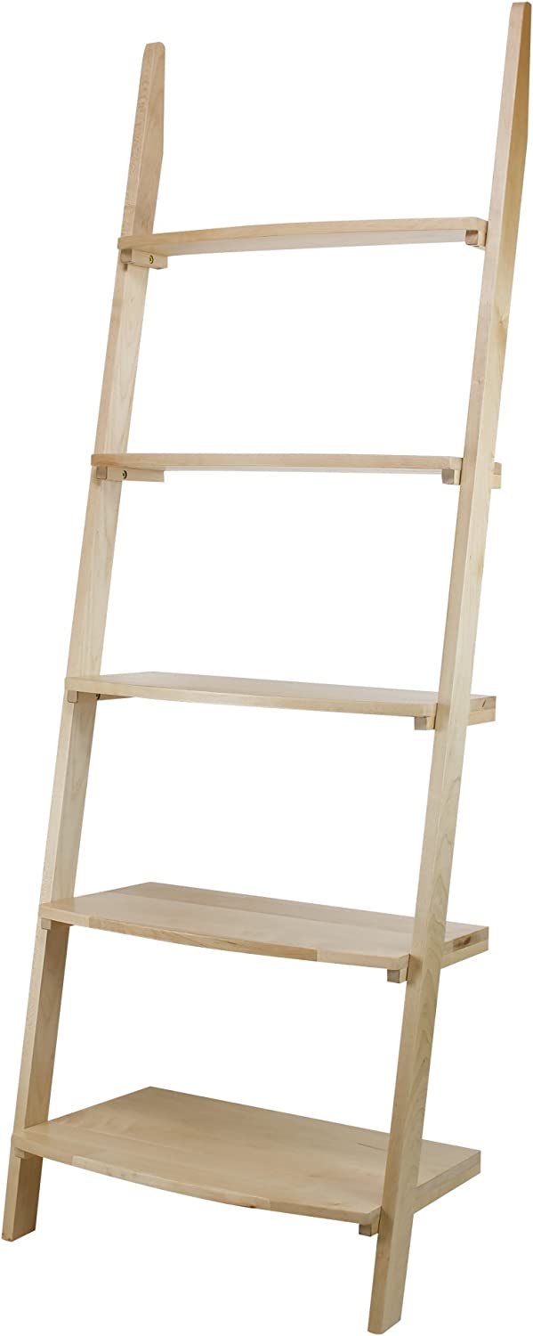 American Trails 5-Shelf Leaning Bookcase with Solid American Maple