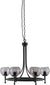 Harbor House Tessa Six-Light Modern Chandeliers - Steel Frame, Grey Glass Sphere Shade Pendant Ligthing Lamp Ceiling Dining Room Lighting Fixtures Hanging, Black 1 PC Semi-Flush Mount Lighting Set