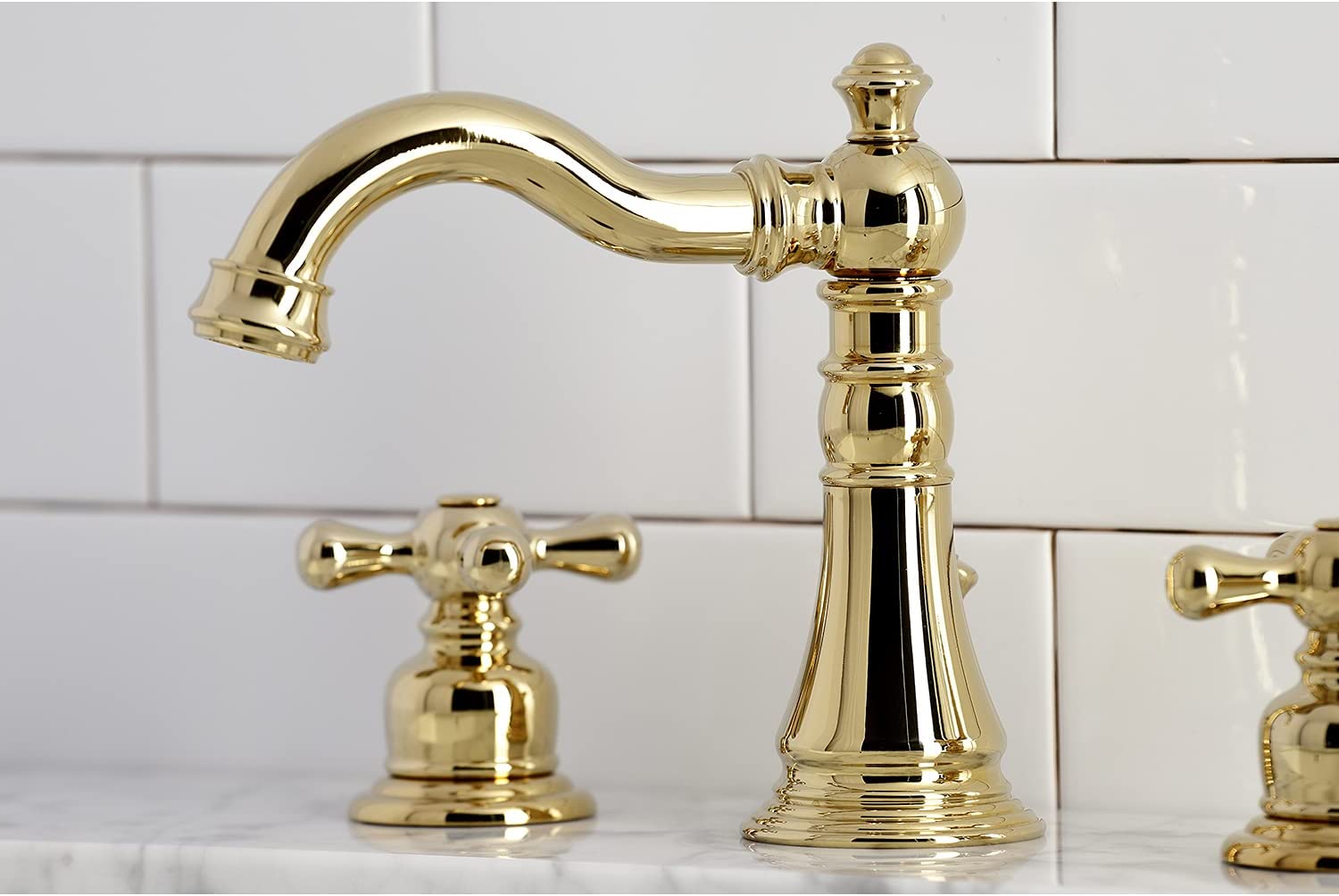 Kingston Brass FSC1972AX American Classic Widespread Bathroom Faucet, Polished Brass