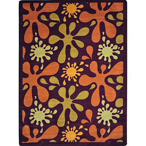 Joy Carpets Kid Essentials Splat Teen Area Rugs, 64-Inch by 92-Inch by 0.36-Inch, Burgundy