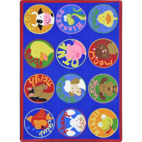 Joy Carpet Kid Essentials - Infants &amp Toddlers Creature Calls Multi Multi 78 x 109 Area Rugs