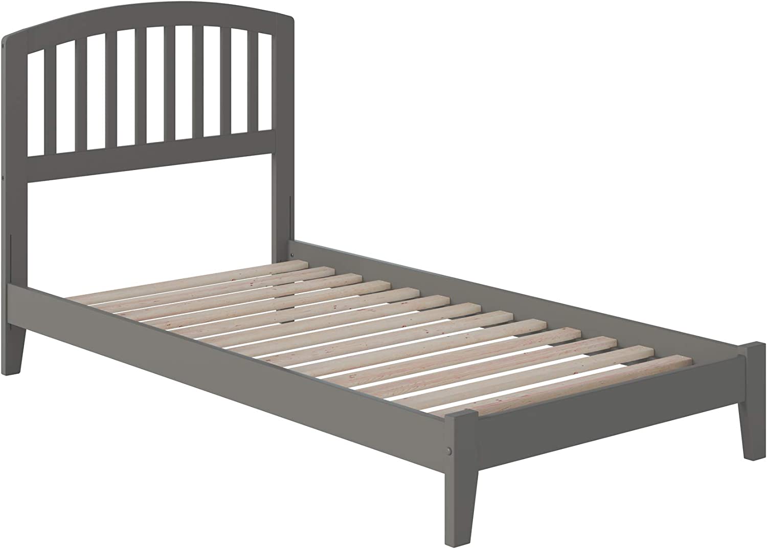 AFI Richmond Platform Bed with Open Footboard and Turbo Charger, Twin XL, Grey