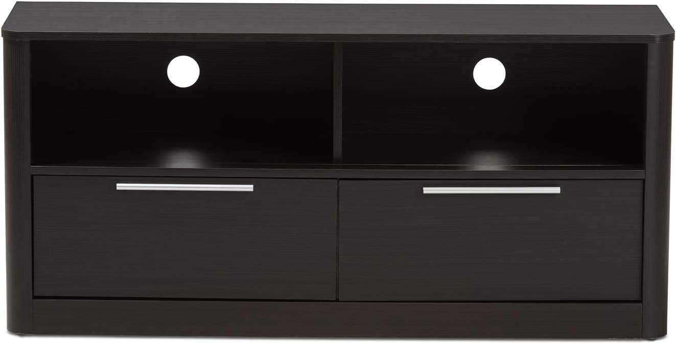 Baxton Studio Carlingford Modern and Contemporary Espresso Brown Finished Wood 2-Drawer TV Stand