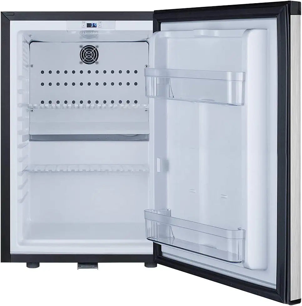 Summit Appliance MB26SS Compact Minibar, Stainless Steel Door, 15.88&#34; Wide, Compressor-based Cooling System, Quiet Operation, 1.1 cu.ft Capacity, Digital Controls, Adjustable Shelving, LED Lighting