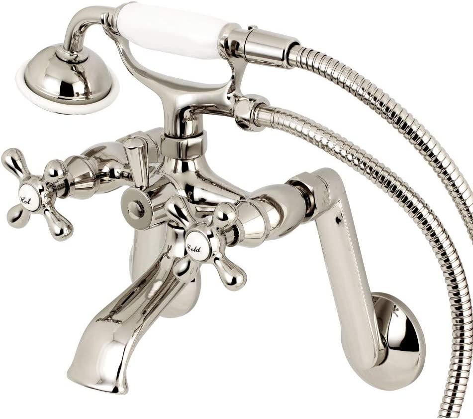 Kingston Brass KS269PN Kingston Clawfoot Tub Faucet, 4-5/8&#34; x 4-5/16&#34; (L) x 6-9/16&#34; (W) x 7-7/8&#34; (H), Polished Nickel