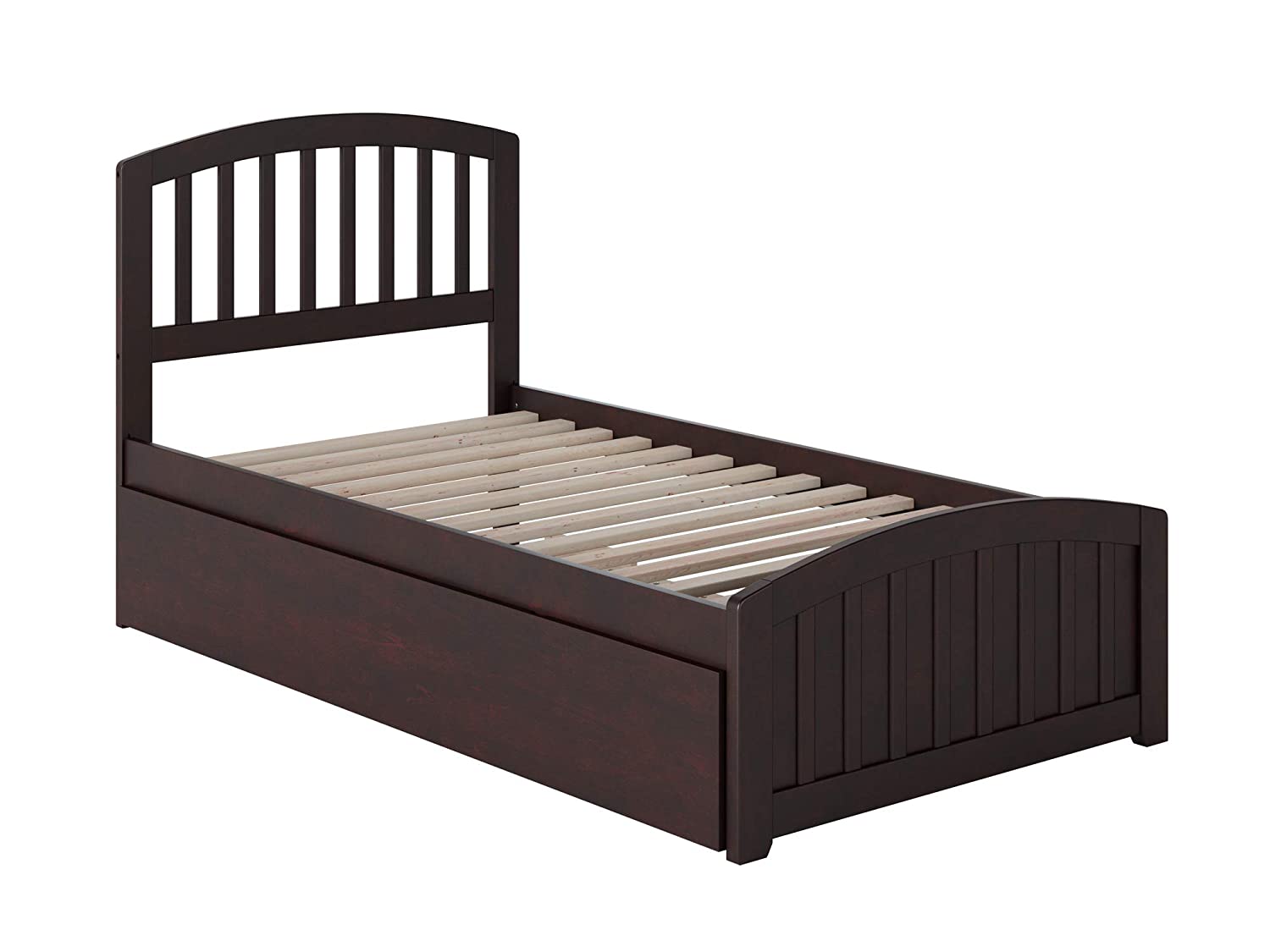 AFI Richmond Platform Bed with Matching Footboard and Turbo Charger with Twin Extra Long Trundle, XL, Espresso