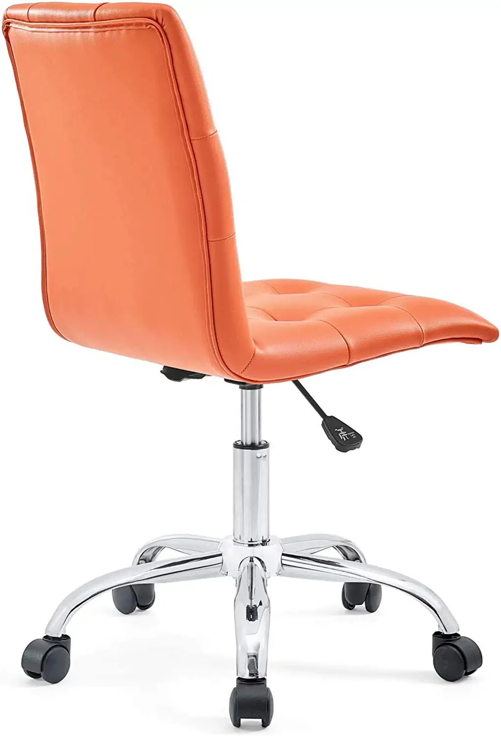 Modway Prim Ribbed Armless Mid Back Swivel Conference Office Chair In Orange