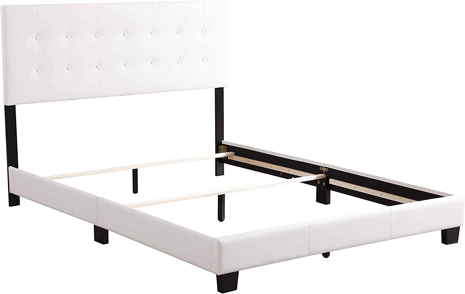 Glory Furniture Caldwell Full, White Upholstered bed,