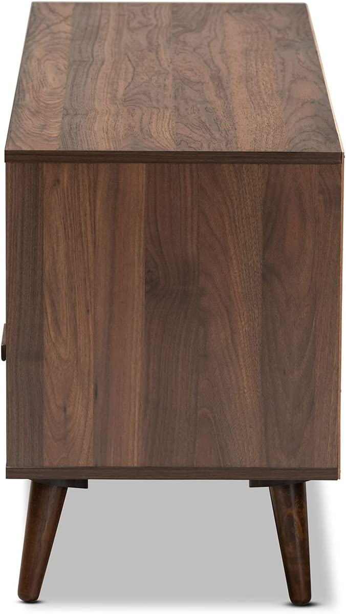 Baxton Studio Garrick Modern and Contemporary Two-Tone Grey and Walnut Brown Finished Wood 1-Drawer TV Stand