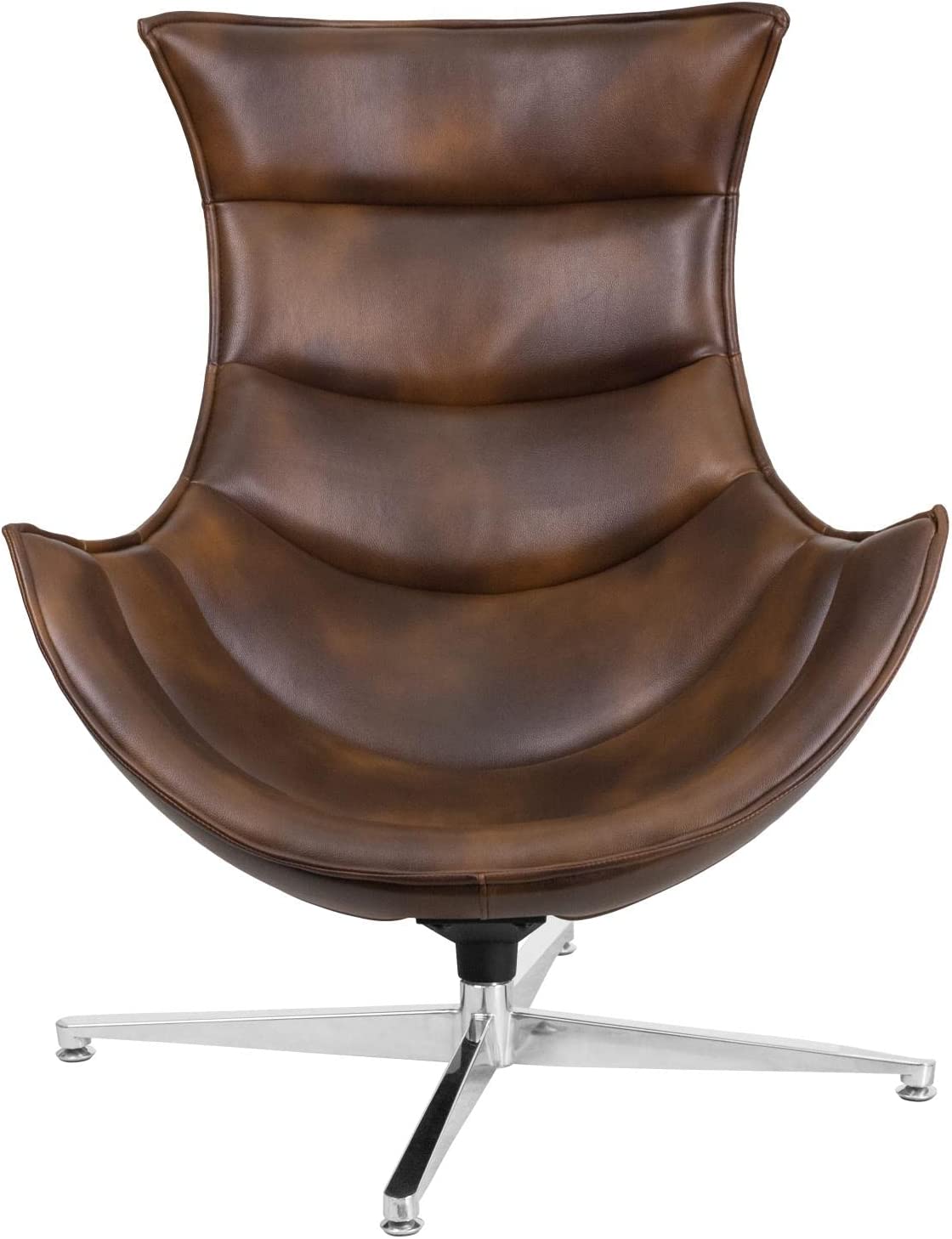 Flash Furniture Bomber Jacket LeatherSoft Swivel Cocoon Chair