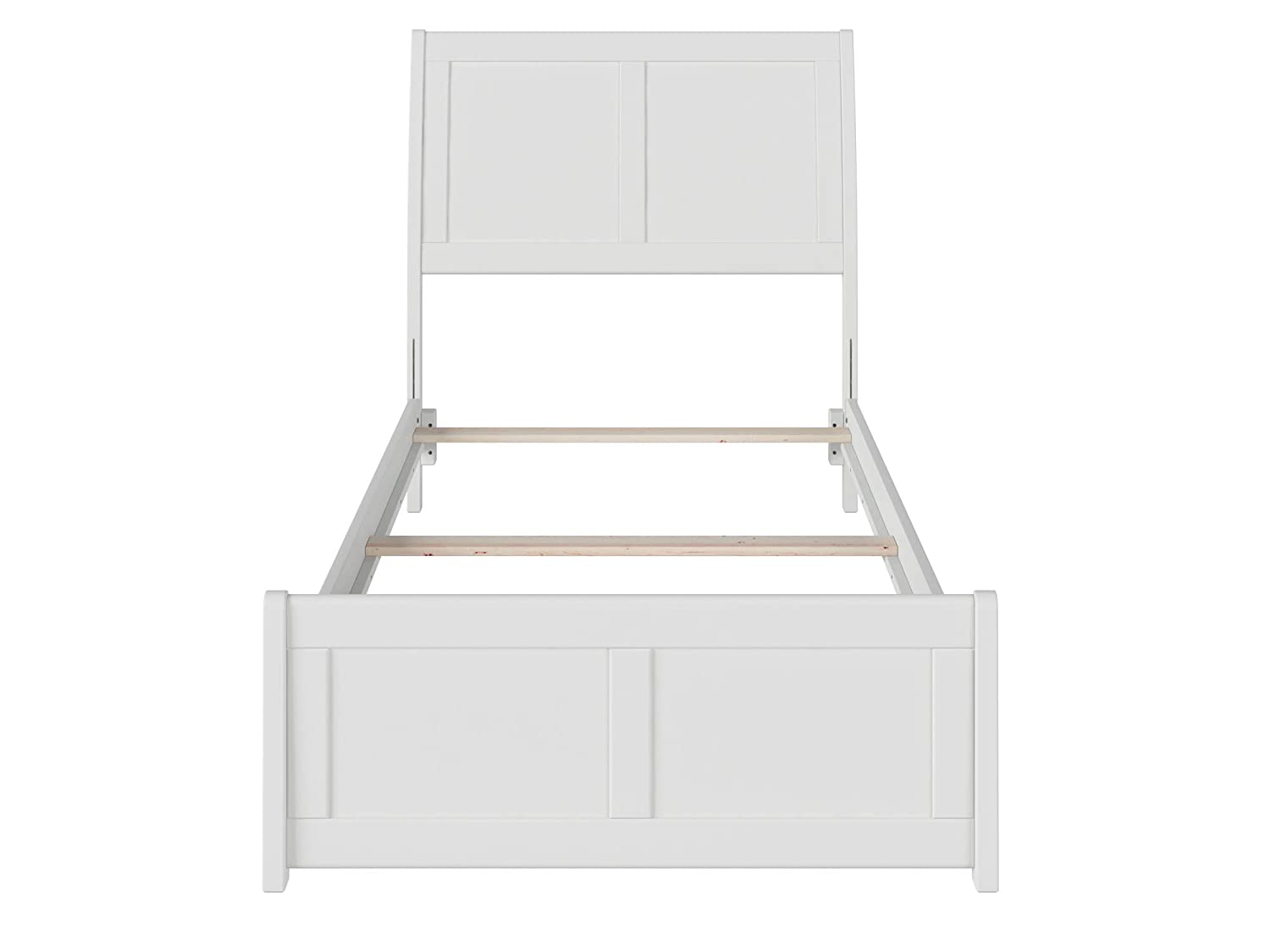 AFI Portland Traditional Bed with Matching Footboard and Turbo Charger, Twin XL, White