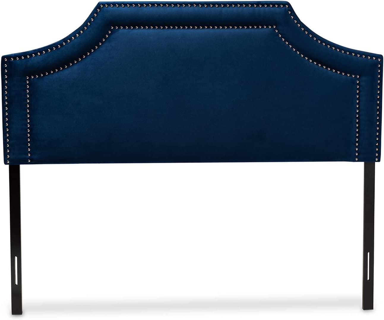 Baxton Studio Avignon Modern and Contemporary Navy Blue Velvet Fabric Upholstered King Size Headboard