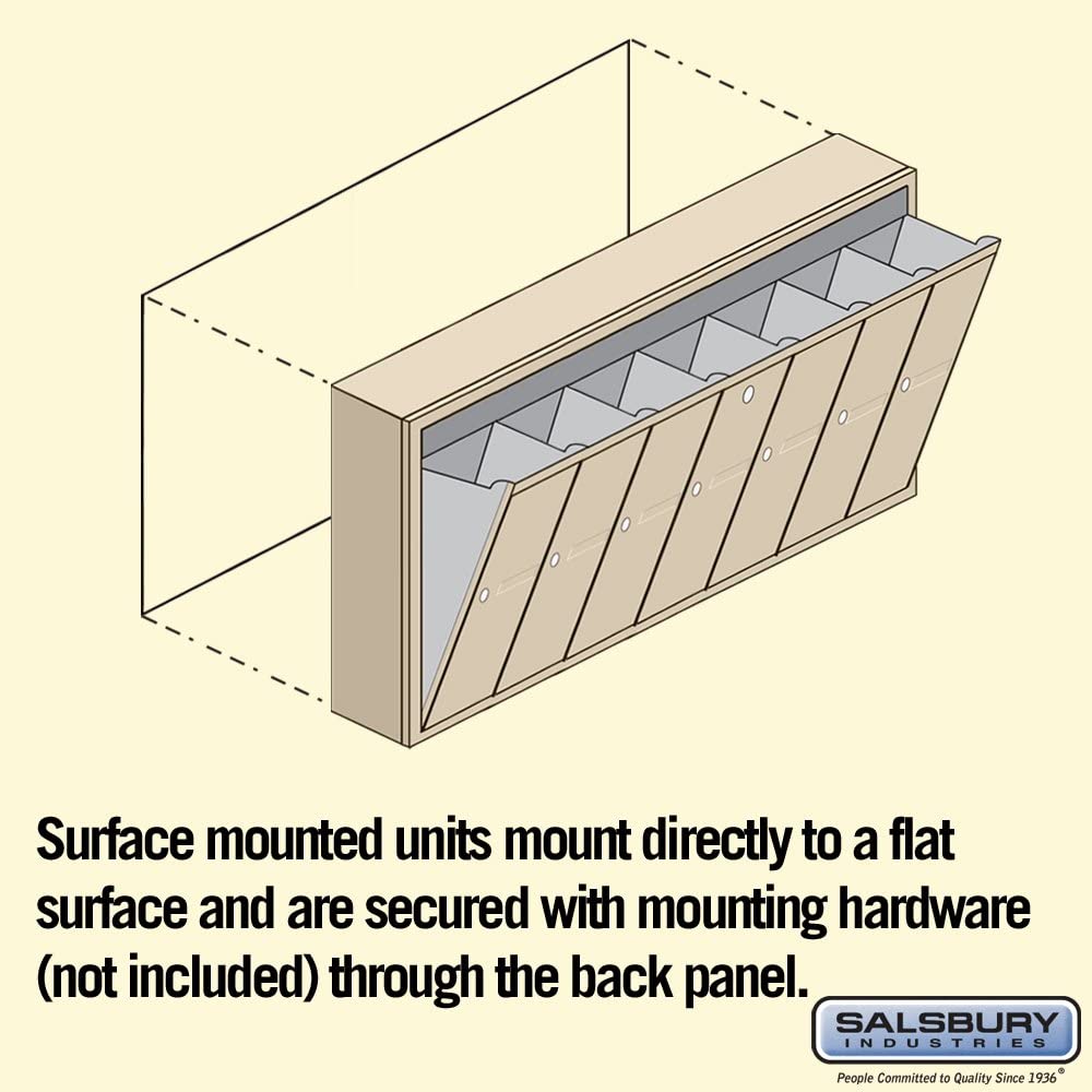 Salsbury Industries 3507SSU Surface Mounted Vertical Mailbox for use with USPS Lock, 7 Doors, Sandstone