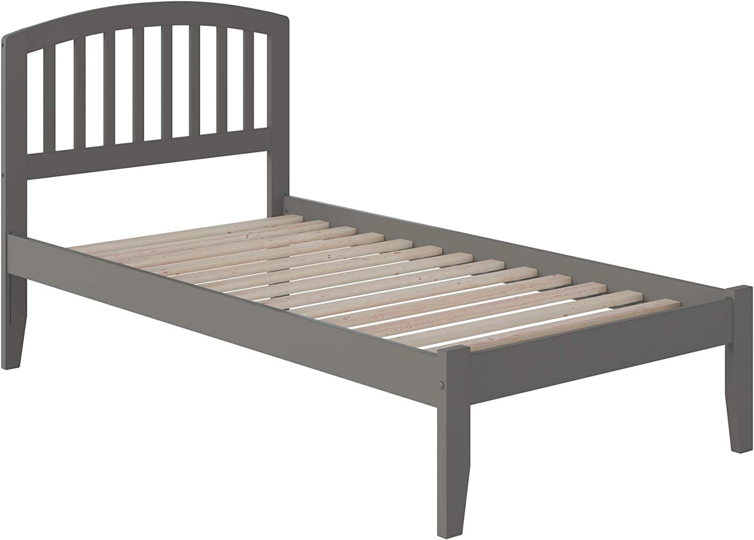 AFI Richmond Platform Bed with Open Footboard and Turbo Charger, Twin XL, Grey