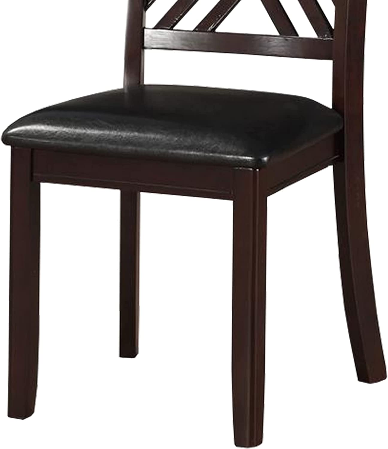 Acme Furniture Side Chair, Black PU &amp; Espresso