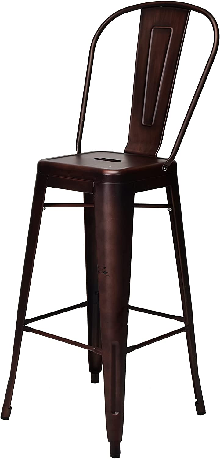 Commercial Seating Products Oscar Metal Bar Stool Chairs, Rose Gold