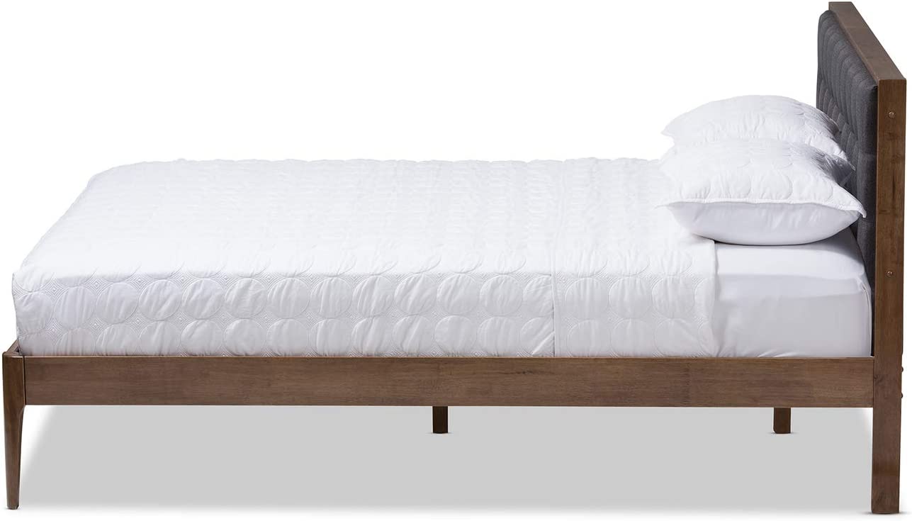 Jupiter Gray Fabric Button-Tufted King Platform Bed