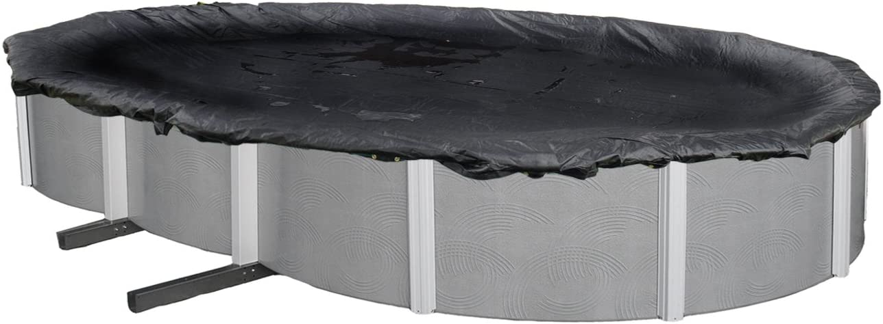 Defender Oval Rugged Mesh Cover in Black Size: 16&#39; x 32&#39;