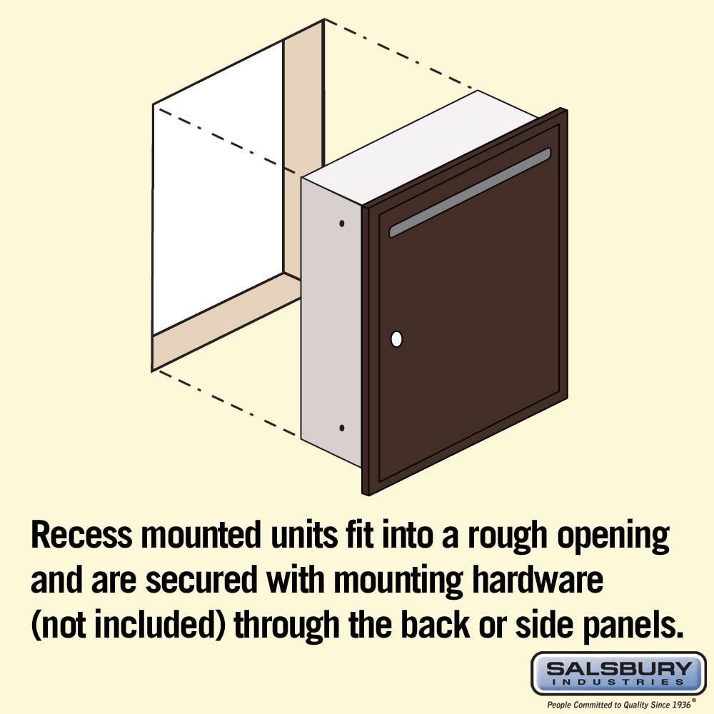 Salsbury Industries 2245ZU Standard Recessed Mounted Letter Box with USPS Access, Bronze