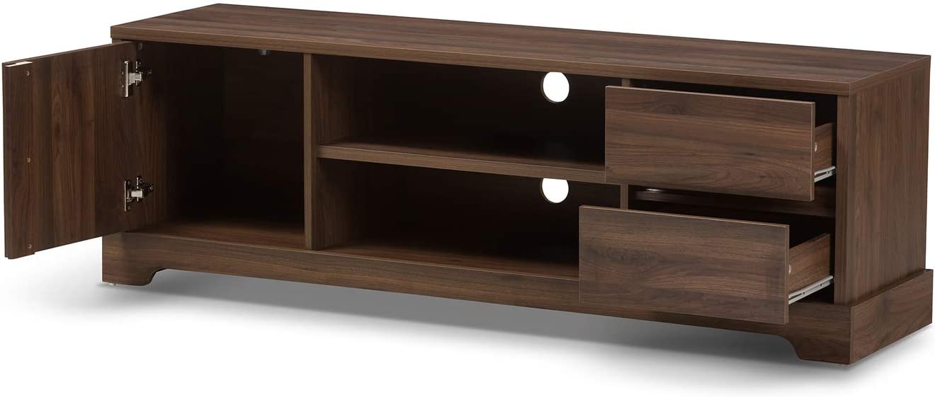 Baxton Studio Burnwood 59&#34; TV Stand in Brown