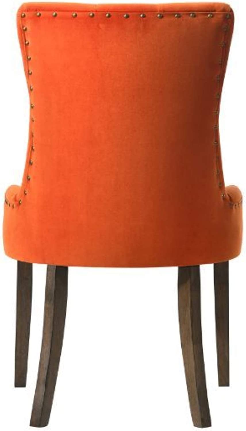 Acme Furniture Farren Side Chair, Beige Fabric &amp; Espresso Finish