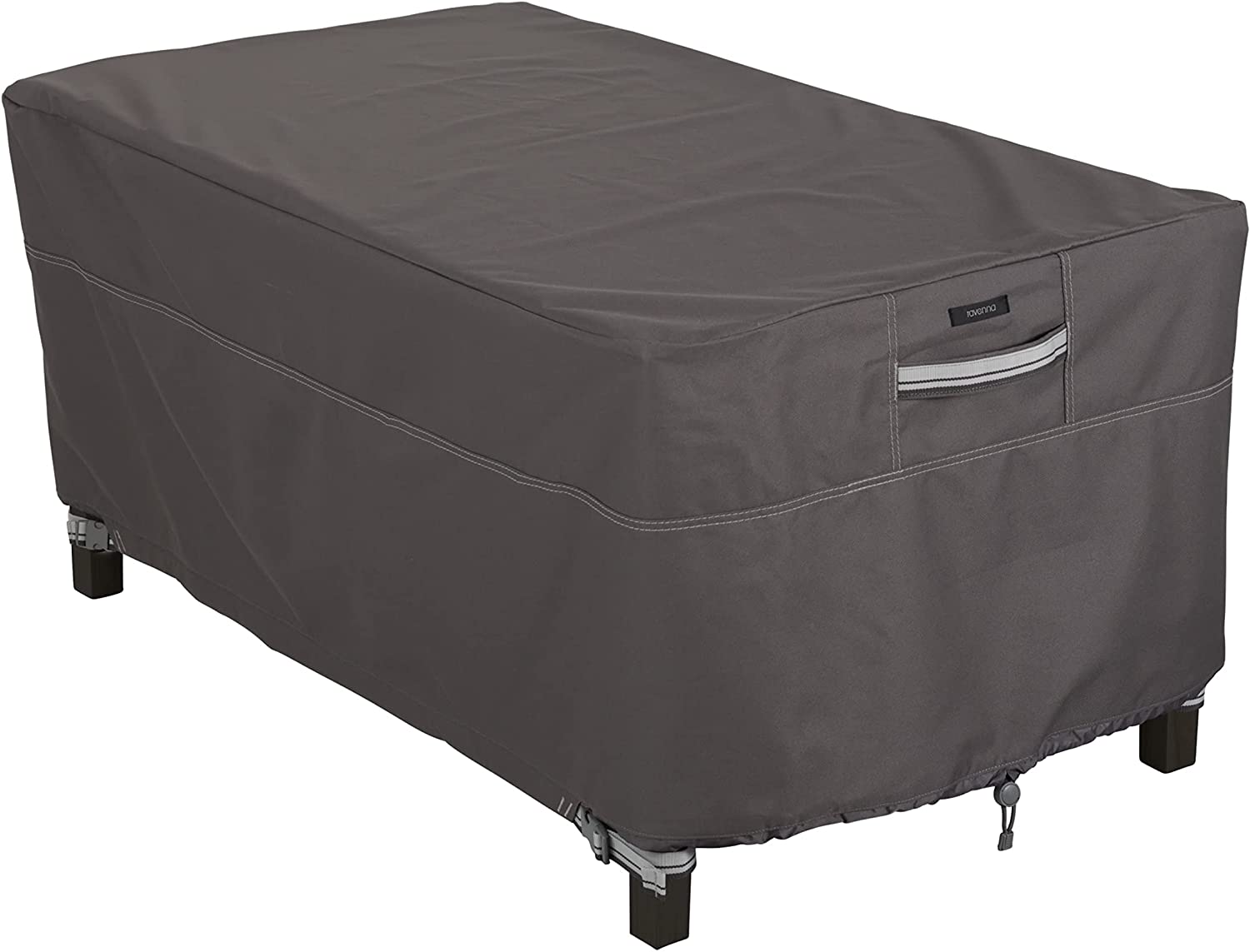 Classic Accessories Ravenna Water-Resistant 48 Inch Rectangular Patio Coffee Table Cover, Outdoor Table Cover