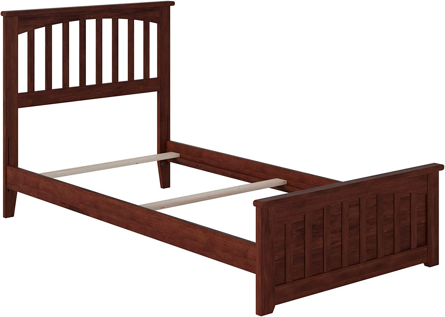 Atlantic Furniture AFI Mission Twin Spindle Bed in Walnut