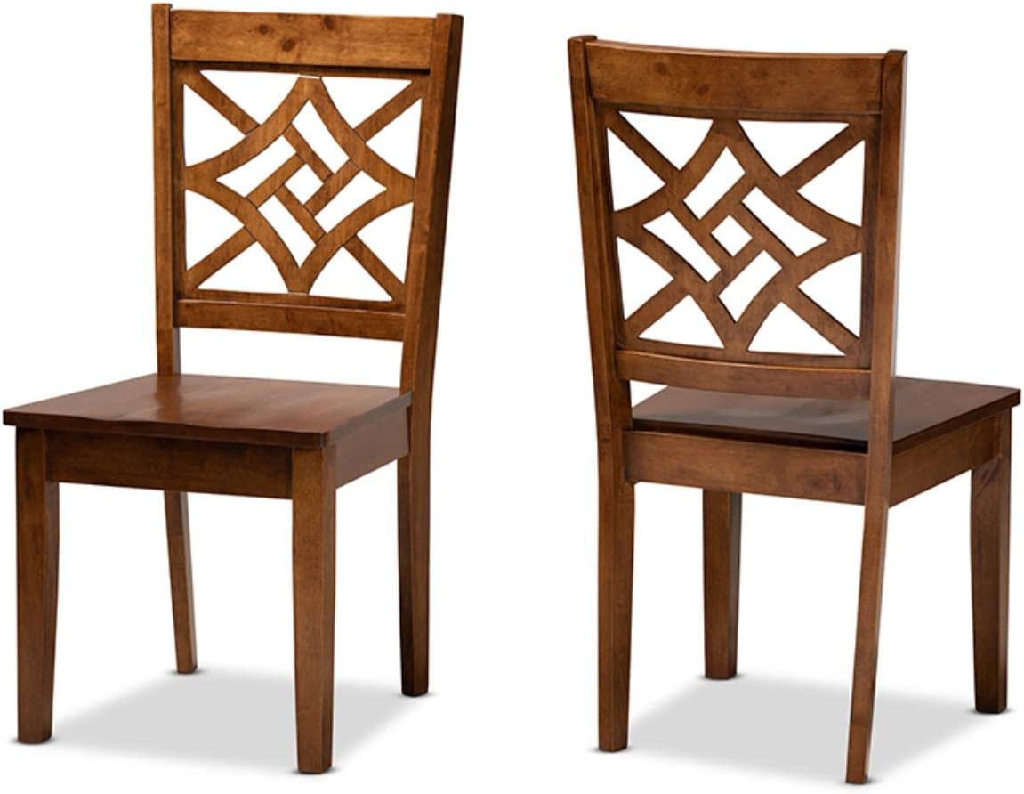 Baxton Studio Nicolette Modern and Contemporary Walnut Brown Finished Wood 2-Piece Dining Chair Set