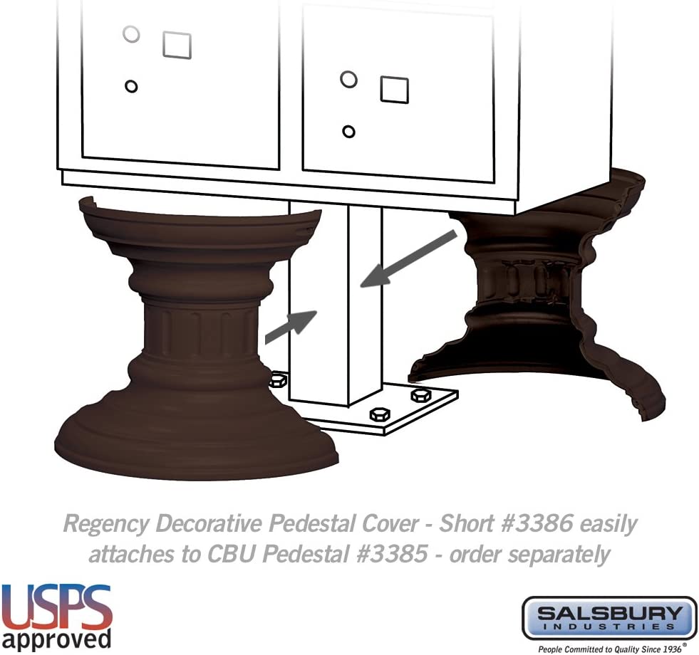 Salsbury Industries 3386BRZ Regency Decorative Pedestal Cover Short, Bronze
