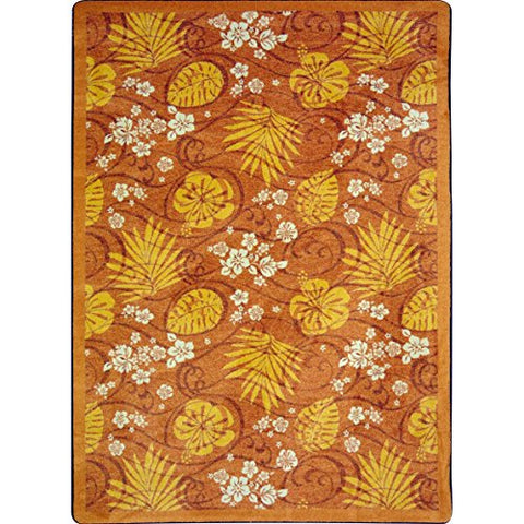 Joy Carpets Kaleidoscope Trade Winds Whimsical Area Rugs, 64-Inch by 92-Inch by 0.36-Inch, Coral