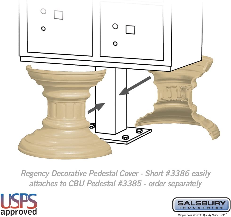 Salsbury Industries 3386SAN Regency Decorative Pedestal Cover Short, Sandstone