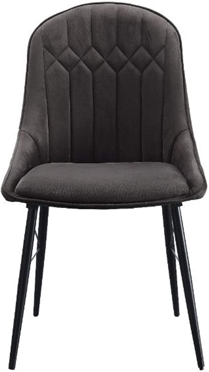 Acme Furniture Abraham Side Chair, Gray Fabric &amp; Black Finish
