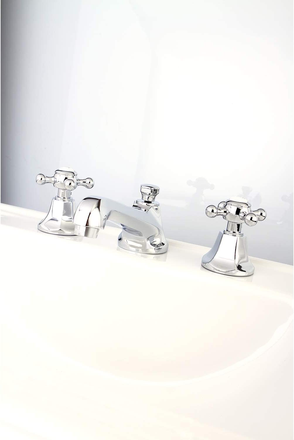 Kingston Brass KS4461BX Metropolitan Widespread Lavatory Faucet with Metal Cross Handle, Polished Chrome