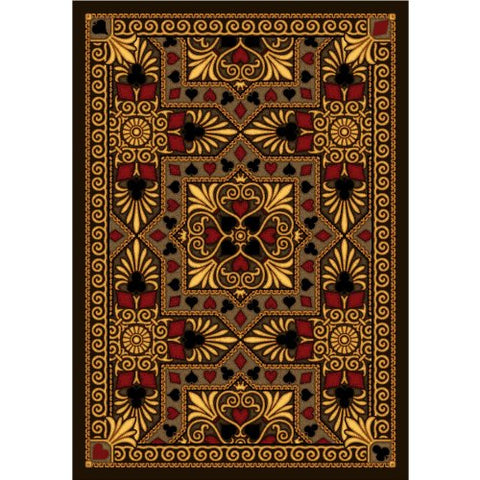 Joy Carpets Games People Play Jackpot Gaming Area Rugs, 64-Inch by 92-Inch by 0.36-Inch, Beige
