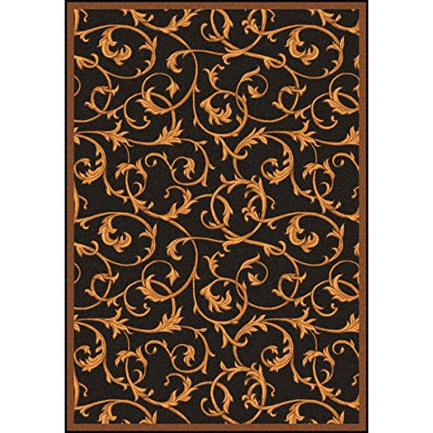 Joy Carpets Any Day Matinee Acanthus Theater Area Rugs, 64-Inch by 92-Inch by 0.36-Inch, Brown