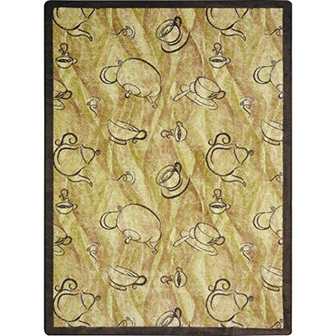 Joy Carpets Kaleidoscope Fresh Brew Whimsical Area Rugs, 64-Inch by 92-Inch by 0.36-Inch, Bean