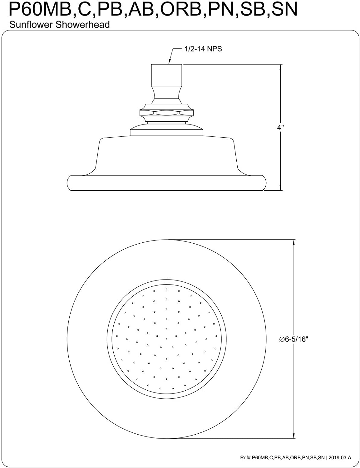 Kingston Brass P60SB Victorian Shower Head, Brushed Brass