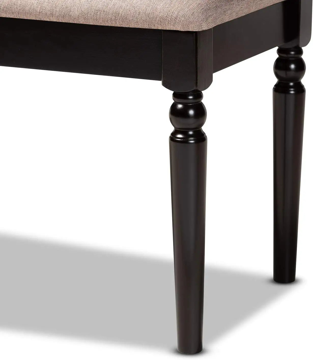 Baxton Studio Giovanni Modern and Contemporary Sand Fabric Upholstered and Dark Brown Finished Wood Dining Bench