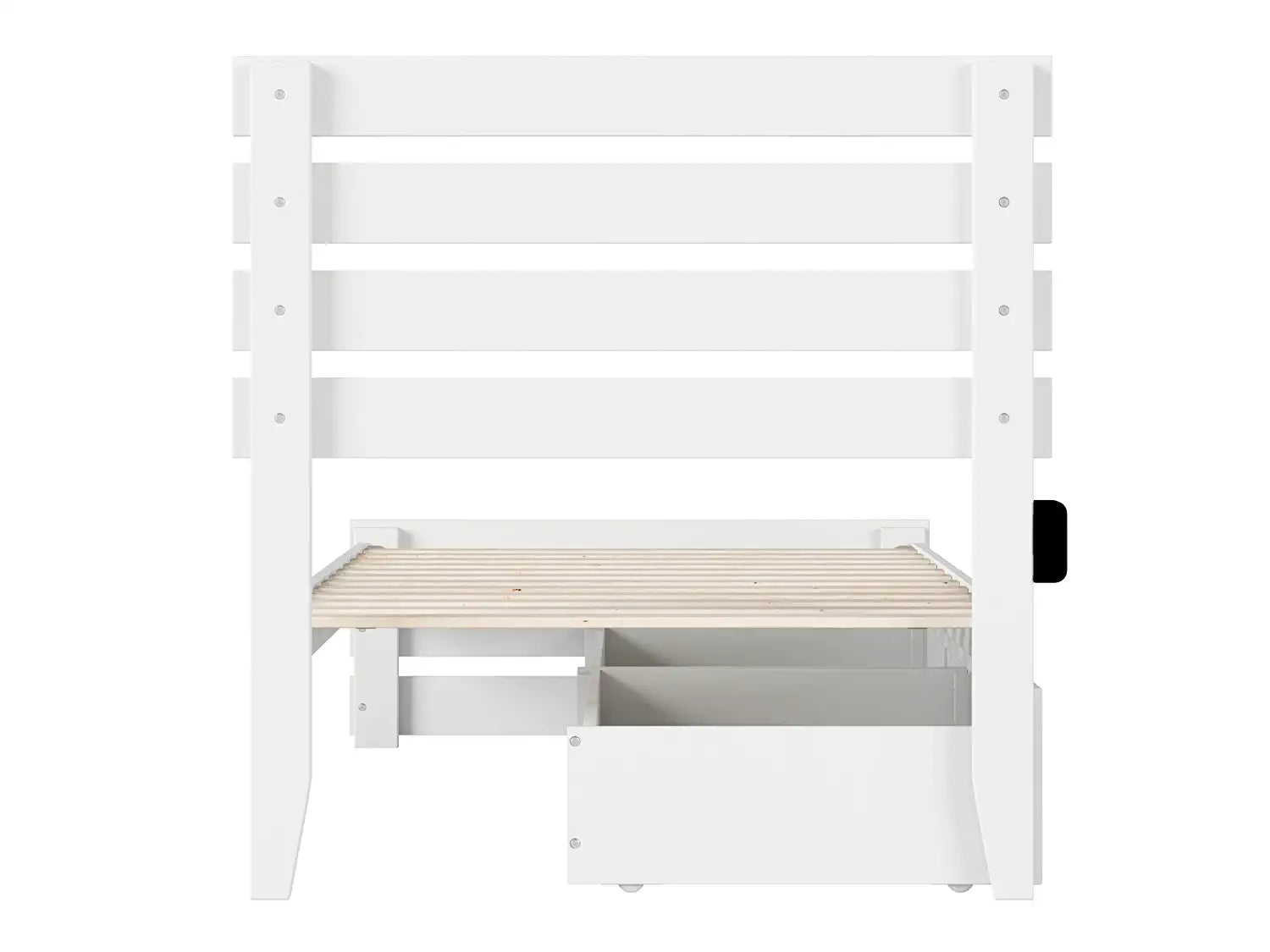 AFI Oxford Island Footboard and Turbo Charger with Bed Drawers, Twin, White