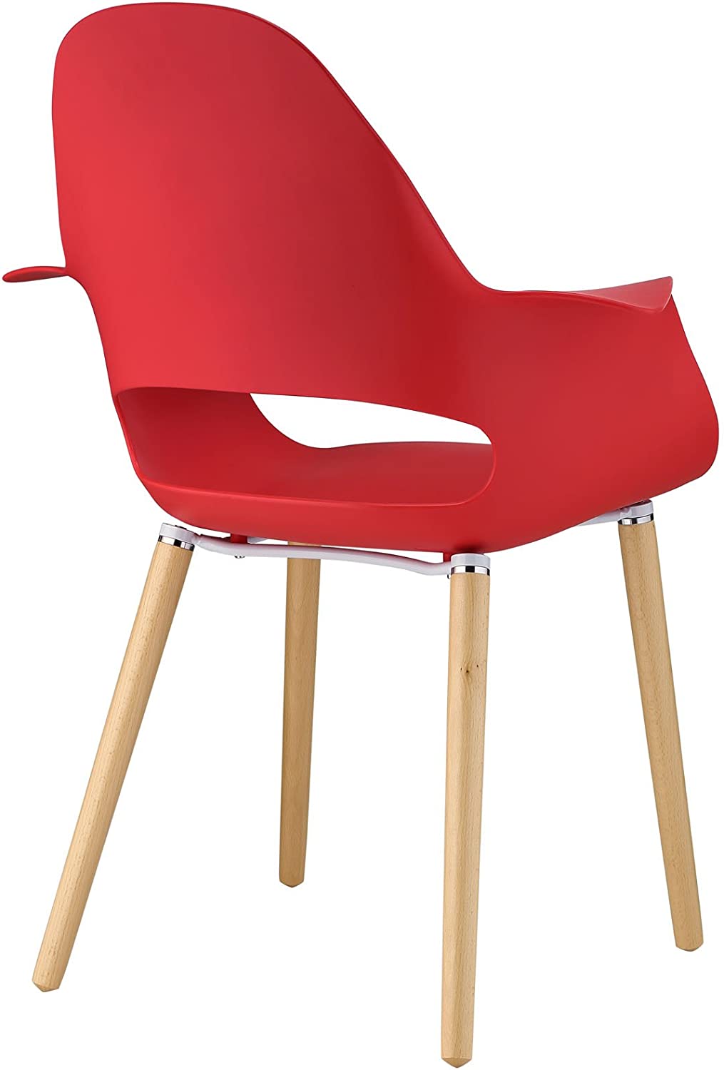 Modway Soar Contemporary Modern Dining Armchair in Red