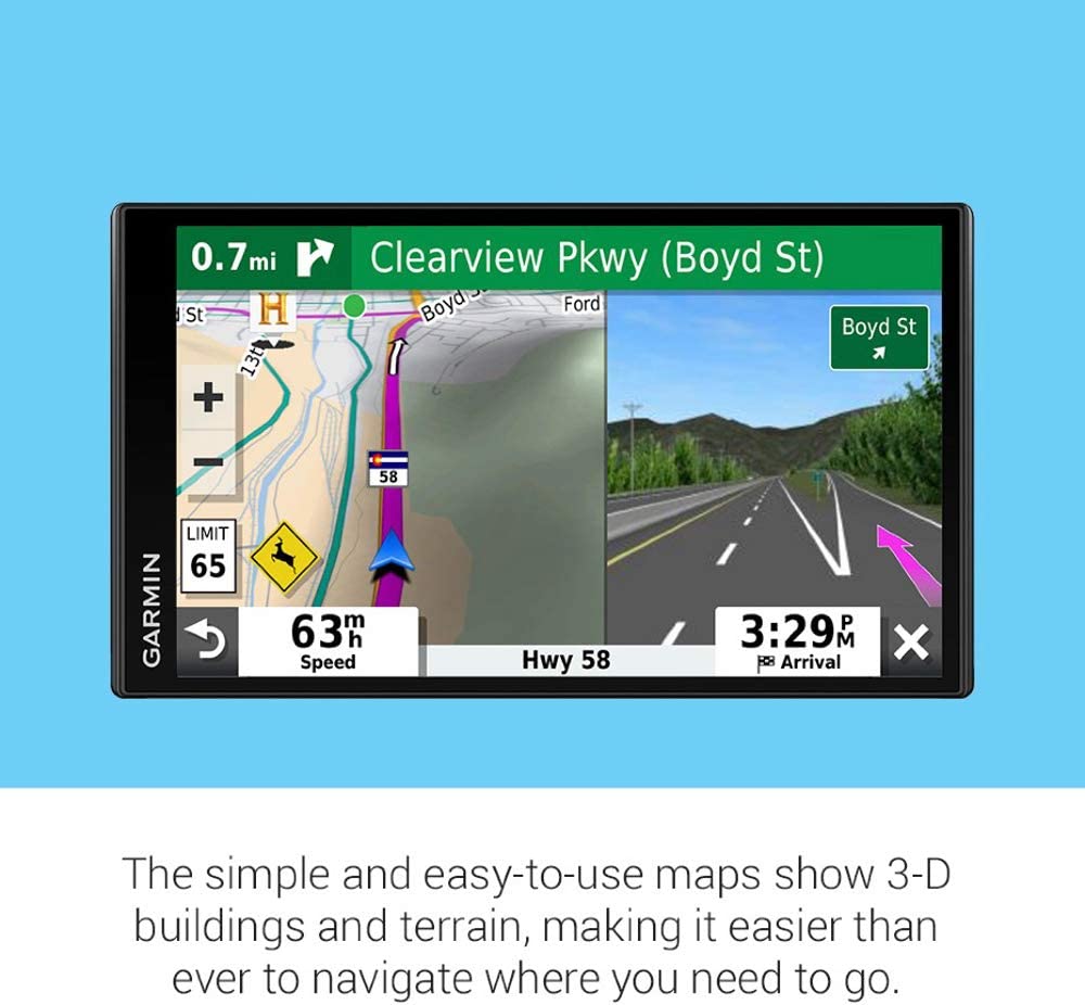 Garmin DriveSmart 65, Built-In Voice-Controlled GPS Navigator with 6.95Ã¢â‚¬Â High-Res Display , Black