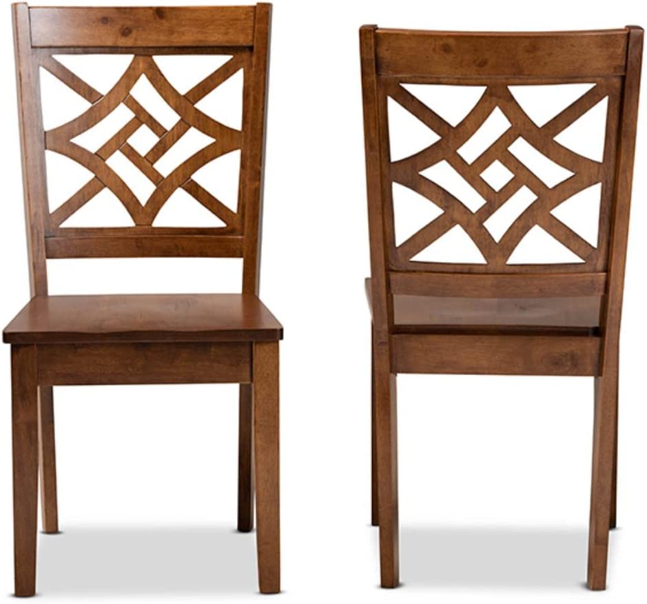 Baxton Studio Nicolette Modern and Contemporary Walnut Brown Finished Wood 2-Piece Dining Chair Set